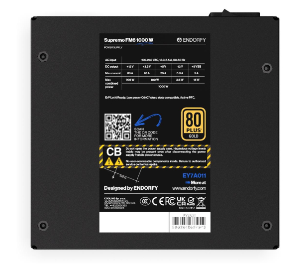 ENDORFY Supremo FM6 1000W 80 Plus Gold ATX 3.1 - 1319961 - zdjęcie 8